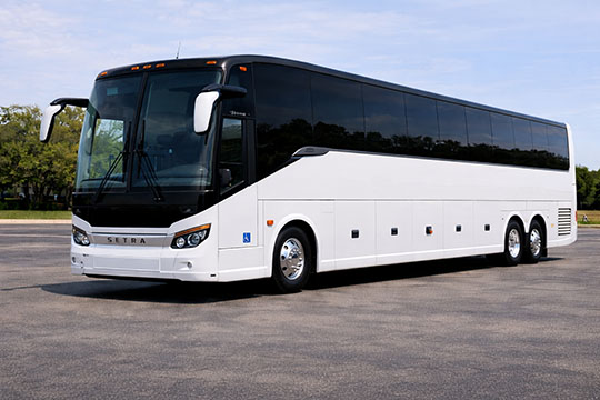 56-passenger charter bus available for charter in Greenwich, CT